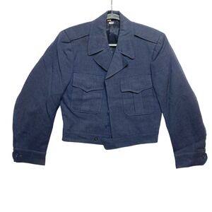 VINTAGE US Air Force IKE Jacket Mens 37R Blue Wool Eisenhower 1949